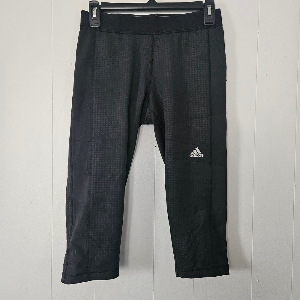 Adidas Techfit Climalite Leggings Womens M Black Compression Capri Training